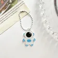 Schattige acryl astronaut sleutelhanger met witte balketting voor DIY tas hanger accessoire - Astronaut