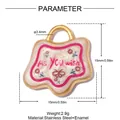 Detailed specifications of the heart-shaped stainless steel pendant with 'As You wish' text - White Cloud Style (YK225)