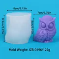 Owl shaped silicone mold for DIY candles with dimensions 8x8.3cm and 122g weight. - Owl Moon Shape (JZB-0196)
