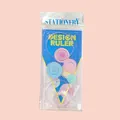 Educational spirograph drawing ruler set for children in retail packaging with blue frame - Pink