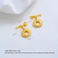 Handmade 24K gold-plated ruyi auspicious cloud OT buckle connector for DIY jewelry making - Ruyi OT Buckle (K472-1) / 1 Piece