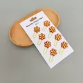 Set of 8 cute novelty paper clips with cartoon flower design for office and school - Set of 8 / Red Flower
