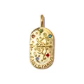 Detailed macro view of vintage gold Sagittarius pendant featuring colorful rhinestones - Sagittarius (YK244-9)