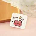 Espejo de maquillaje plegable portátil con lindo diseño de oso rosa para viajes - Embalaje Individual / Oso Tímido