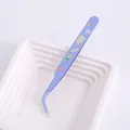 Schattige paarse gebogen roestvrijstalen pincet met cartoon eend voor DIY knutselen - Eend / Gebogen Punt / Paars