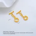 24K gold plated copper coin OT clasp jewelry connector for DIY crafts - Coin OT Buckle (K472-2) / 1 Piece