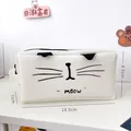 Trousse créative à crayons motif chat blanc, grande capacité, taille 18,5x8,5x7cm - Style Visage de Chat Grande Capacité / Barbe blanche