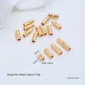 Χρυσές σωληνωτές χάντρες από ανοξείδωτο ατσάλι με σφυρήλατη υφή για χειροποίητα DIY - Στυλ Ευθύγραμμου Σωλήνα Μετεωρίτη (H103-9)