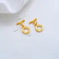 24K gold plated Ruyi pattern OT toggle clasp connector for handmade DIY jewelry making - Octagonal Cloud OT Buckle (K472-3) / 1 Piece