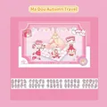 Cute cartoon girl stickers for DIY scrapbooking featuring a pink autumn travel theme - Madou Autumn Travel (T-085)