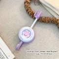 Adjustable purple cartoon rabbit shower head holder with storage hook, size 19.5cm long - Rabbit / 7*3.5*19.5cm / Purple