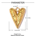 Detaillierte Maße und Gewichtsangaben für den goldenen Edelstahl-Herzanhänger - Gold Gehämmertes Herz (YK167) / 3er-Set