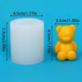 Dimensions détaillées du moule en silicone ours 3D et de la figurine d'ours en résine - Ours Assis (50-3769-D)