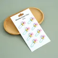 Set of 8 colorful sun flower novelty paper clips for office and school document bookmarking. - Set of 8 / Geometric Floral