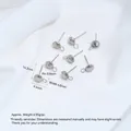 Orecchini a perno a cupola in acciaio inox con anello per gioielli fai da te - Disco Rotondo con Anello (H102-1) / 1 Paio (2 Pezzi) / colore naturale dell'acciaio