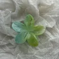 Elegante pinza per capelli a forma di fiore di plumeria verde sfumato per vacanze - Bauhinia Verde Lime