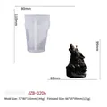 Wolf head wave silicone candle mold with detailed size and weight measurements - Wolf Head Wave Shape (JZB-0206)