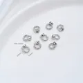 Silver-plated twisted double-hole jewelry connector ring, 6mm pig nose bead loop - Small Twisted Pig Nose Ring (K474-5) / 10 Pieces Pack / White Gold