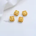 Premium 24K vergulde holle vierkante bloemvormige kralen voor doe-het-zelf sieraden - Opengewerkte Lantaarn Spacer (Z584-6) / 1 Stuk