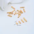 Premium επιχρυσωμένες ανάγλυφες χάντρες σωλήνα από ανοξείδωτο ατσάλι για κοσμήματα - Στυλ Ευθύγραμμου Σωλήνα Κοίλης-Κυρτής Επιφάνειας (H103-13)