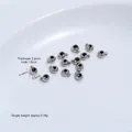 Stainless steel positioning buckle for DIY jewelry with 1.2mm hole and 2.6mm thickness - Round Snap Clasp (H100-1) / 10 Pieces Pack / Steel Color