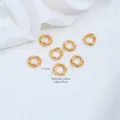 14K vergoldete, dreiringig gedrehte runde Zwischenperlen für DIY-Halsketten und Armbänder - Bambusspulen Zwischenperle (T419-3)