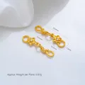 24K gold plated flower jewelry connector clasp with clear stone accents for DIY jewelry making - Small Flower Hook Clasp (K472-8) / 1 Piece