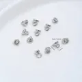 High-quality silver-finished round metal bead cover connectors for DIY jewelry making - Small Smooth Pig Nose Ring (K474-7) / 10 Pieces Pack / White Gold
