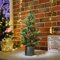 Mini albero di Natale da tavolo in cedro in un vaso di metallo vintage per decorazioni festive - Stile F