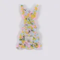 Easter rabbit shaped silicone fidget toy with colorful beads for skin picking relief - JY-11B (Blue Pink Bead Fill)