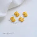 Vergulde vierkante florale opengewerkte afstandskraal voor handgemaakte sieraden - Opengewerkte Bloemenplaat Spacer (Z584-8) / 1 Stuk