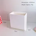 Minimalist white wall-mounted storage box for stationery and mobile phone charging organizer - White