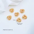 14K vergoldete, ineinander verschlungene Dreifachringe für DIY-Schmuckzubehör - Drei Ring Gewickelte Zwischenperle (T419-4)