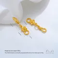 Exquisite 24K gold plated floral jewelry connector for DIY craft with dimension markings - White Rhinestone Flower Clasp (K472-9) / 1 Piece