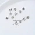 High polished silver metal jewelry connector bead cover with 2.0mm hole diameter - Large Smooth Pig Nose Ring (K474-8) / 10 Pieces Pack / White Gold