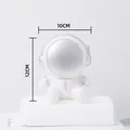 Cute white and silver astronaut phone holder for desk decoration, 12cm height variant - White