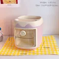 Cute pink pig desktop storage organizer with clear drawer and top compartments for stationery - Pig Shaped Pen Holder / Pink