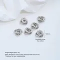 Polierte versilberte verschlungene Garnkugel-Zwischenperlen für DIY-Schmuck, 12 mm - Drei Ring Gewickelte Zwischenperle (T419-4b)