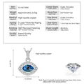 Detailansicht und Spezifikationen für Evil Eye Anhänger Halskette mit blauen Zirkonia Steinen - Evil Eye - Pave Set Style / Silber