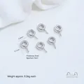 Verzilverde ronde parelhanger-onderdelen voor het maken van DIY kettingen en oorbellen - Gladde Ronde Hanger Kap (T413-4) / 9.7x5.8mm / Zilver