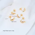 Componenti per orecchini a perno a mezzaluna in acciaio dorato per gioielli fai-da-te - Mezzaluna con Anello (H102-6)