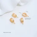 Luxe 14K vergulde parelhangerhouder met ruitpatroon voor het maken van DIY-sieraden - Quilted Pattern Pendant Cap (T413-5)
