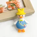Cute cartoon yellow duck keychain wearing blue outfit and hat for backpack charm - Baby Bottle Blue Duck