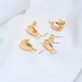 Orecchini a perno ovali in acciaio inossidabile dorato con asola, per gioielli DIY. - Ovale con Anello (H102-7)