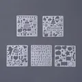 Juego de 5 plantillas de plástico para pintar álbumes de fotos y cajas de regalo - Reglas de Plantillas (Paquete de 5)