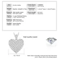 Detaillierte Ansicht der herzförmigen Halskette mit Zirkonia-Pavé und Spezifikationen - Vielseitiger Stil (CA-PE-397W) / Weißgold-Ton