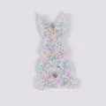 Rabbit-shaped pastel silicone fidget toy filled with colorful beads for sensory skin picking - JY-11F (Pink Yellow Blue Mix)