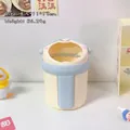 Cute cartoon pig shaped desktop storage box and pen holder in light blue for students - Smile Face Pen Holder - Blue