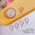Elegantes Set mit 10 roségoldenen Büroklammern in Tropfenform inklusive Aufbewahrungsbox - 10 Stk/Box / Rosa (Roségold)