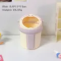 Cute cartoon desktop storage bin in cream and purple, size 8.5x11x13cm - Smile Face Pen Holder - Purple